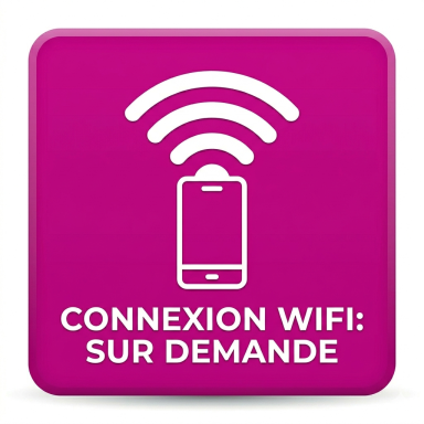 Connexion Wi-Fi sur demande avec un smartphone et des ondes en arrière-plan.